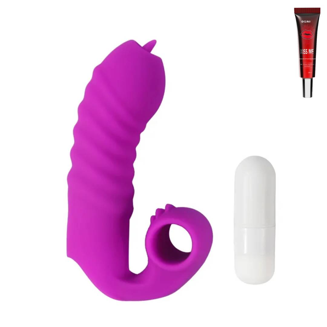 🔥💕2025 New Release -Tongue licking vibrating finger sleeve