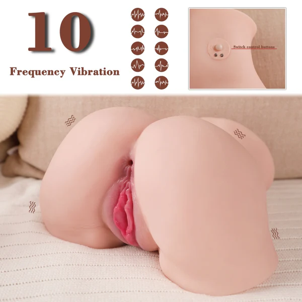 Sex Simulation Device – 2-in-1 electric sex doll, 7 vibration modes, 100% waterproof, realistic buttocks.
