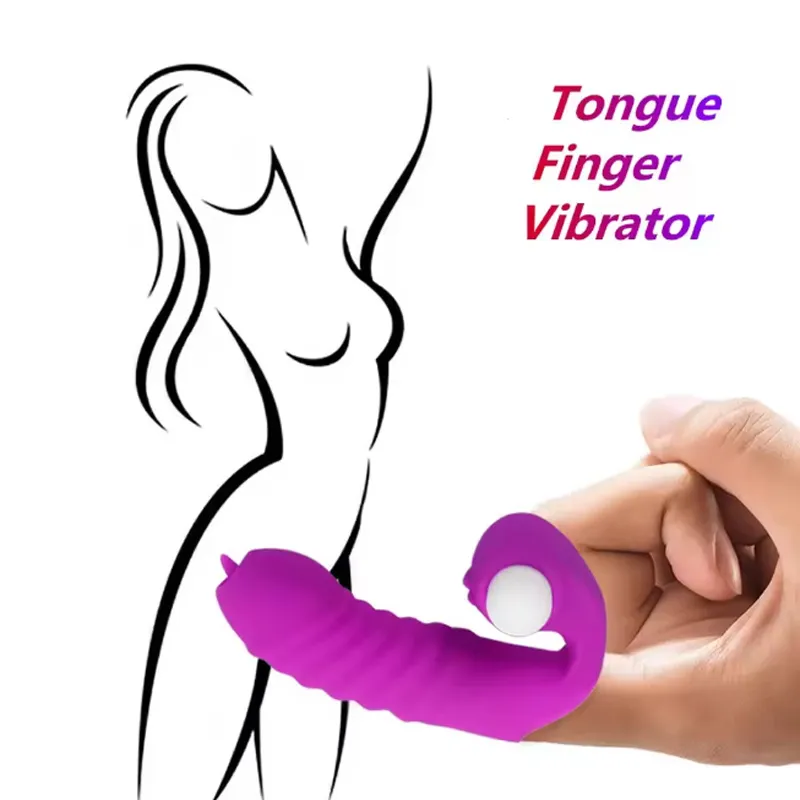 🔥💕2025 New Release -Tongue licking vibrating finger sleeve