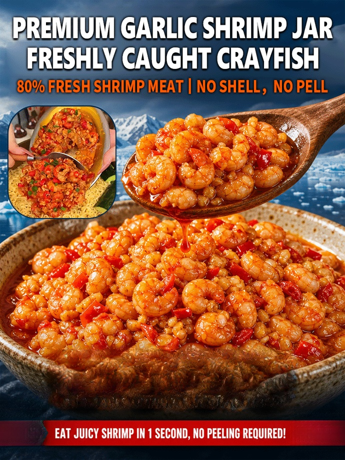 【 Ready to eat in seconds!】Premium Garlic Shrimp Jar