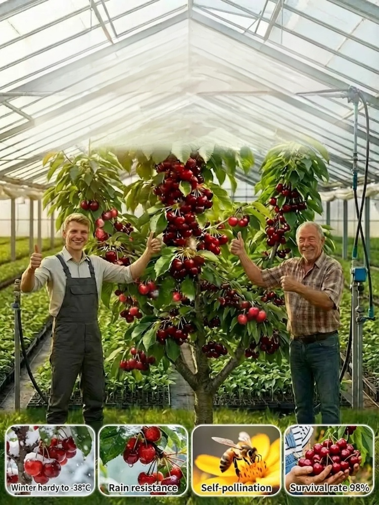 Short-stemmed cherry seedlings
