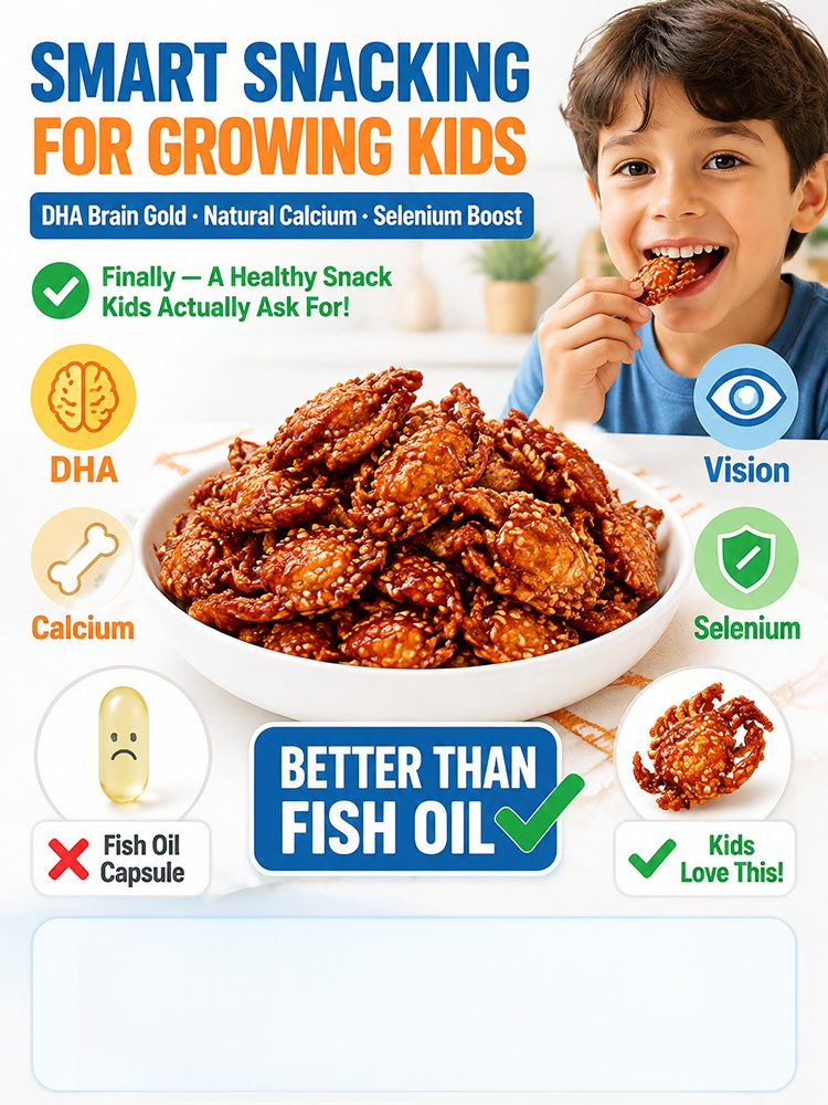 [Freshly Caught Deep-Sea Crab with Plenty of Meat] Spicy  Crispy  Ready-to-Eat Baby Crabs 