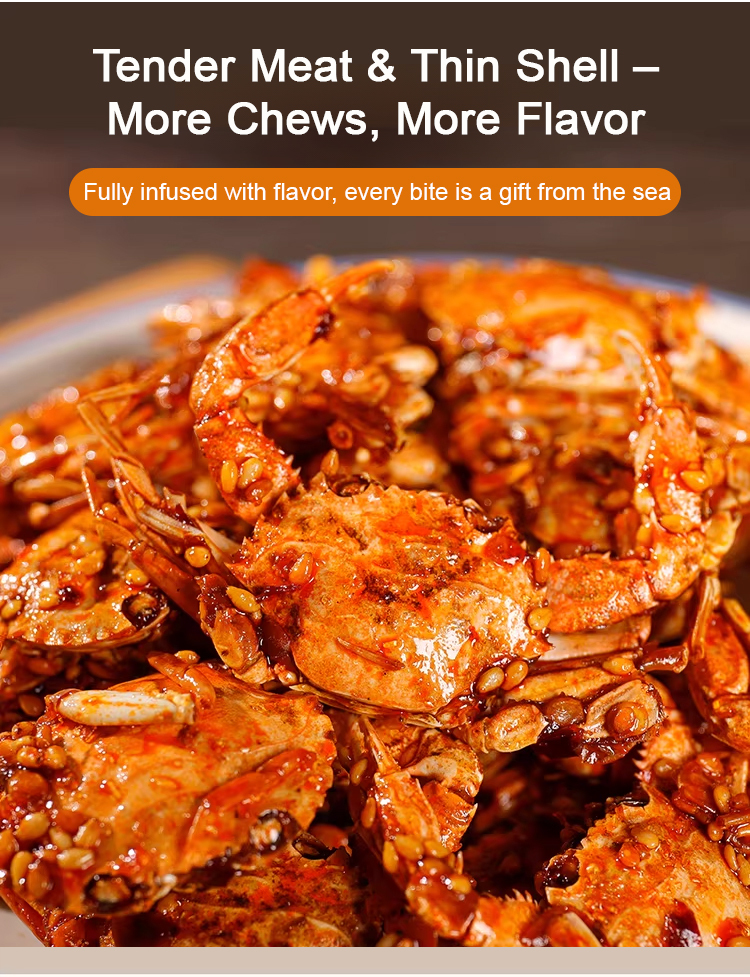 Spicy Sea Crab Snacks - High in Protein, Low in Sodium