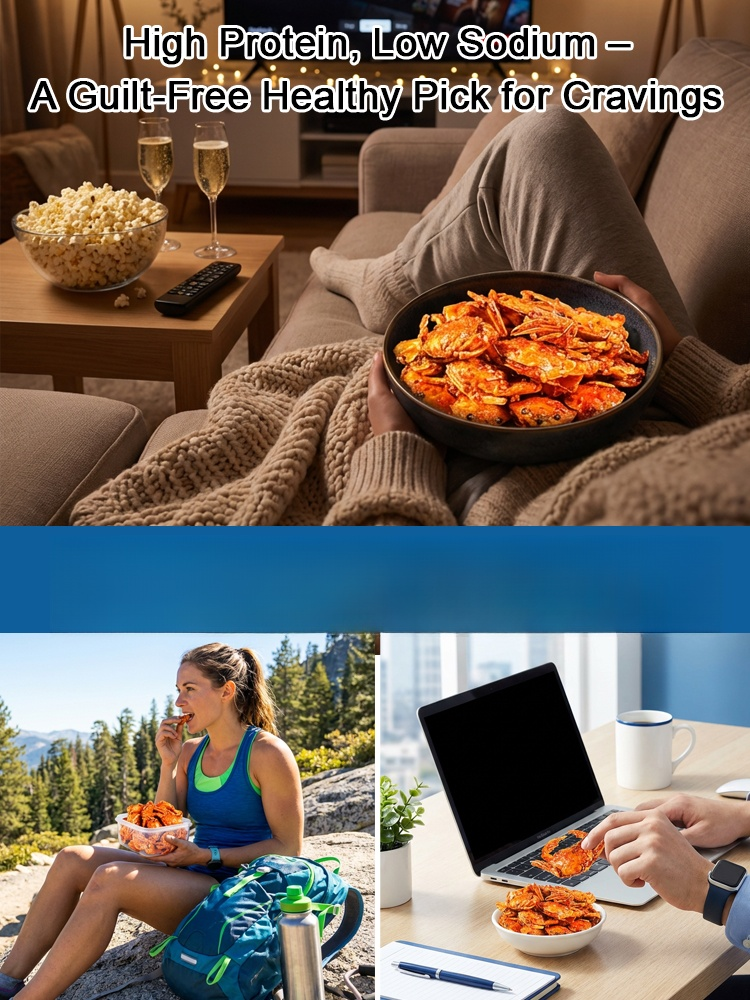 Spicy Sea Crab Snacks - High in Protein, Low in Sodium