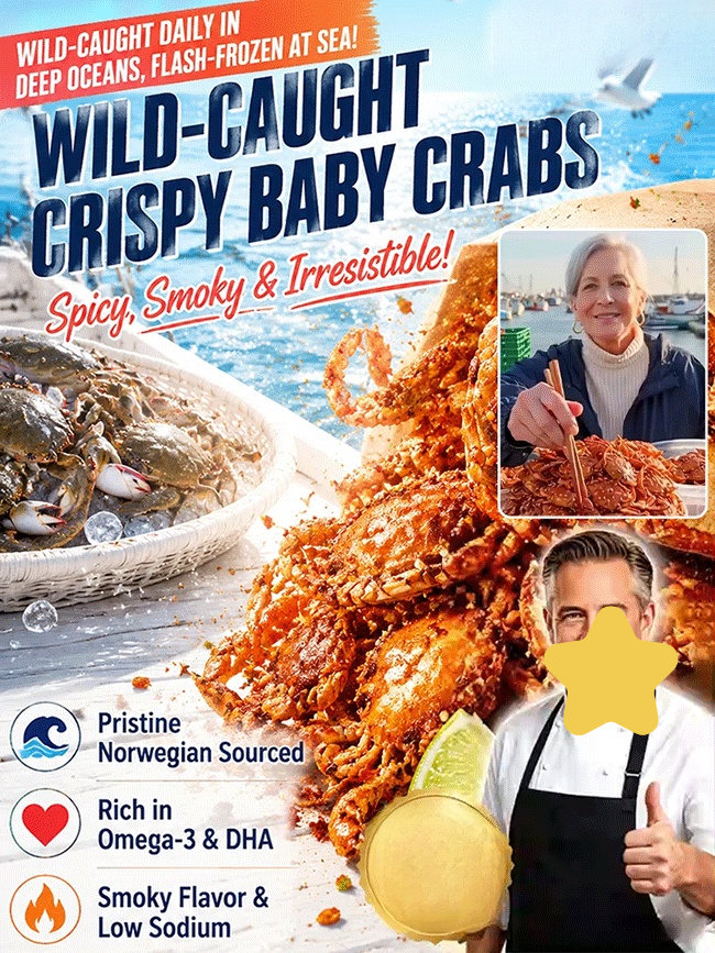 [Freshly Caught Deep-Sea Crab with Plenty of Meat] Spicy  Crispy  Ready-to-Eat Baby Crabs 
