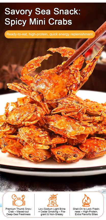 Spicy Sea Crab Snacks - High in Protein, Low in Sodium