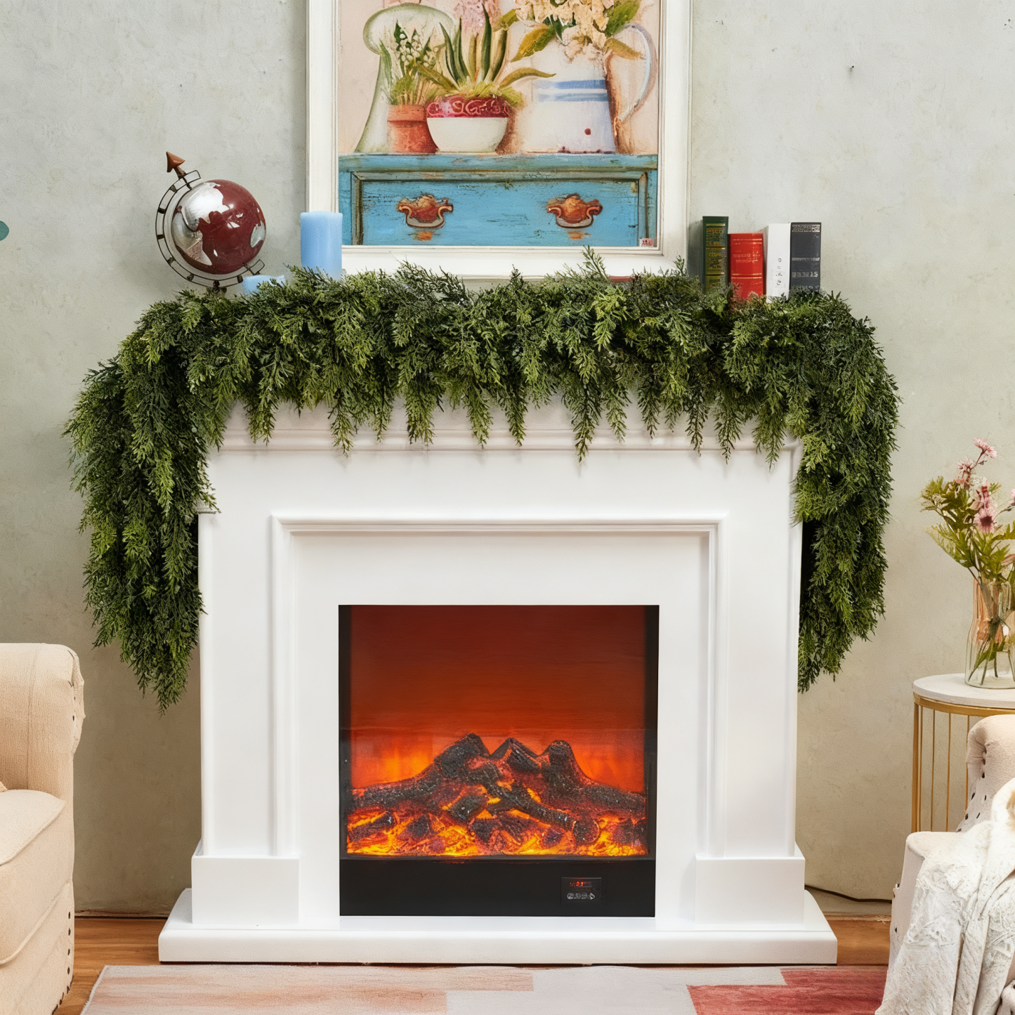 🎅⛄2025 års juliga riktigt känsliga konstgjorda cederslingor