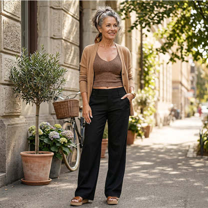 ✨ Eleganta Vida Kostymbyxor för Dam – Hög Midja, Smickrande Passform & Stilren Komfort