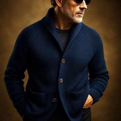 Coarse Knit Cashmere Cardigan