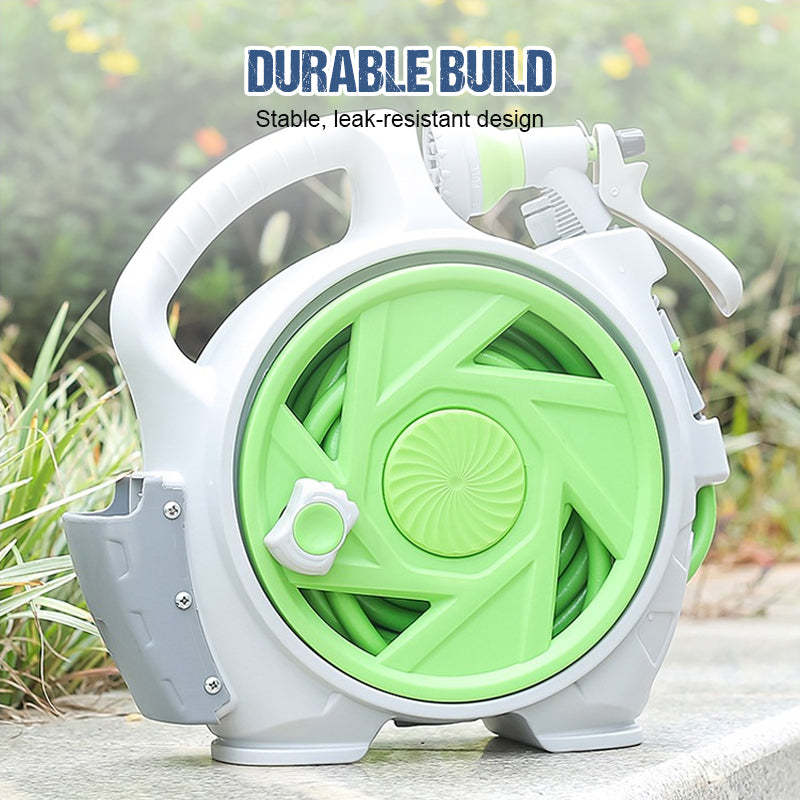 Bärbar Slangvagn med 7 Spraylägen – Smidig Bevattning för Trädgård och Uteplats