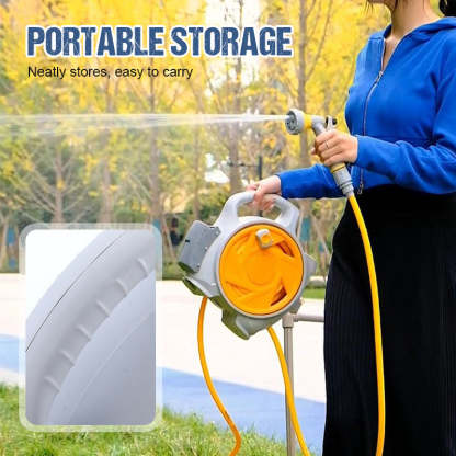 Bärbar Slangvagn med 7 Spraylägen – Smidig Bevattning för Trädgård och Uteplats