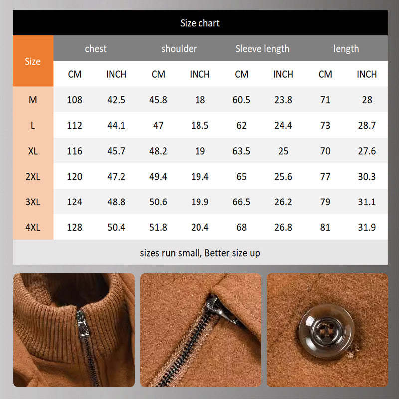 🔥Ny herrkappa i ull med dubbelkrage, perfekt för höst och vinter🔥Fri frakt