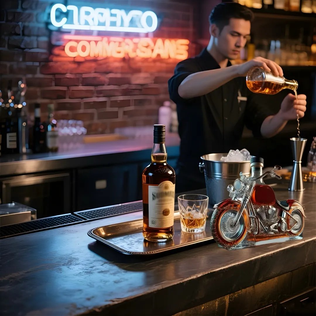 🏍️Motorcycle Shaped Whiskey Decanter