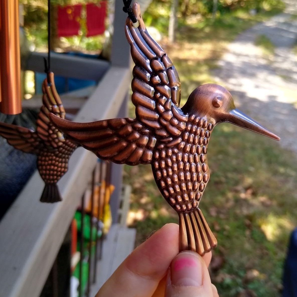 Vindspel för kolibrier utomhus - Retro vindspel i aluminium för fåglar🐦