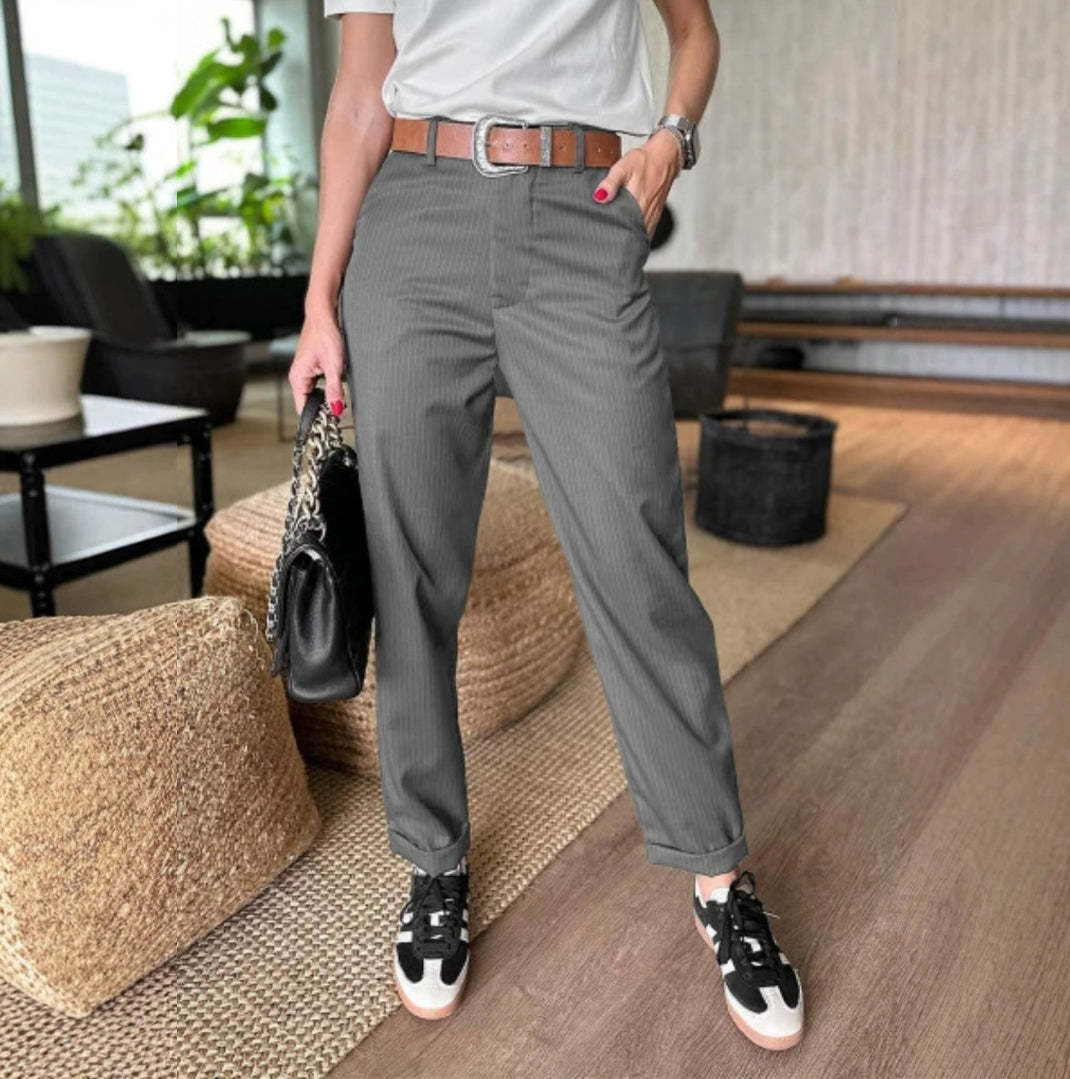 🔥Women's High Waist Casual Straight Blazer Pants🍃