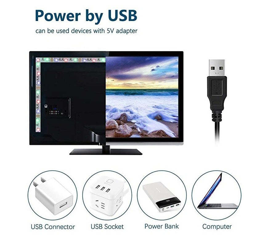 ✨ RGB LED Strip Lights – USB-driven 5050 LED-remsa med fjärrkontroll