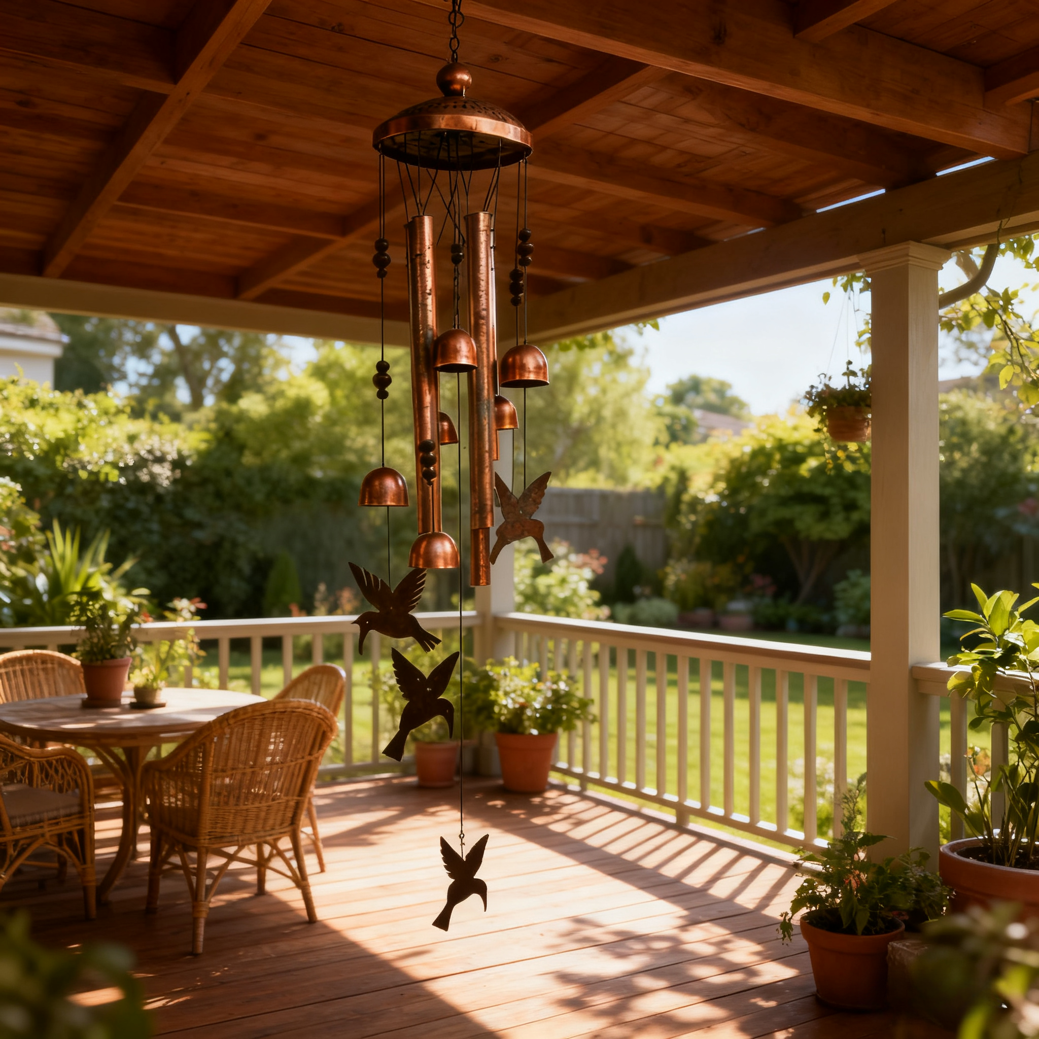 Vindspel för kolibrier utomhus - Retro vindspel i aluminium för fåglar🐦