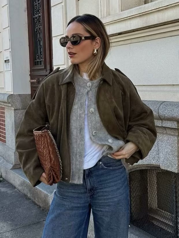 💥2025 HOT SALE💥New Spring Autumn Military Short Jacket, Casual Loose Fit Women's Coat