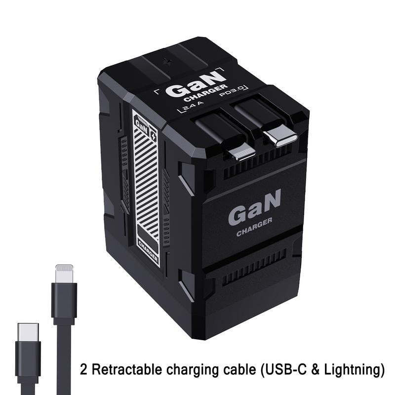 🔥🔥4-i-1 Utdragbar Snabbladdare 120W | USB-C & Lightning | Reseladdare för Alla Enheter