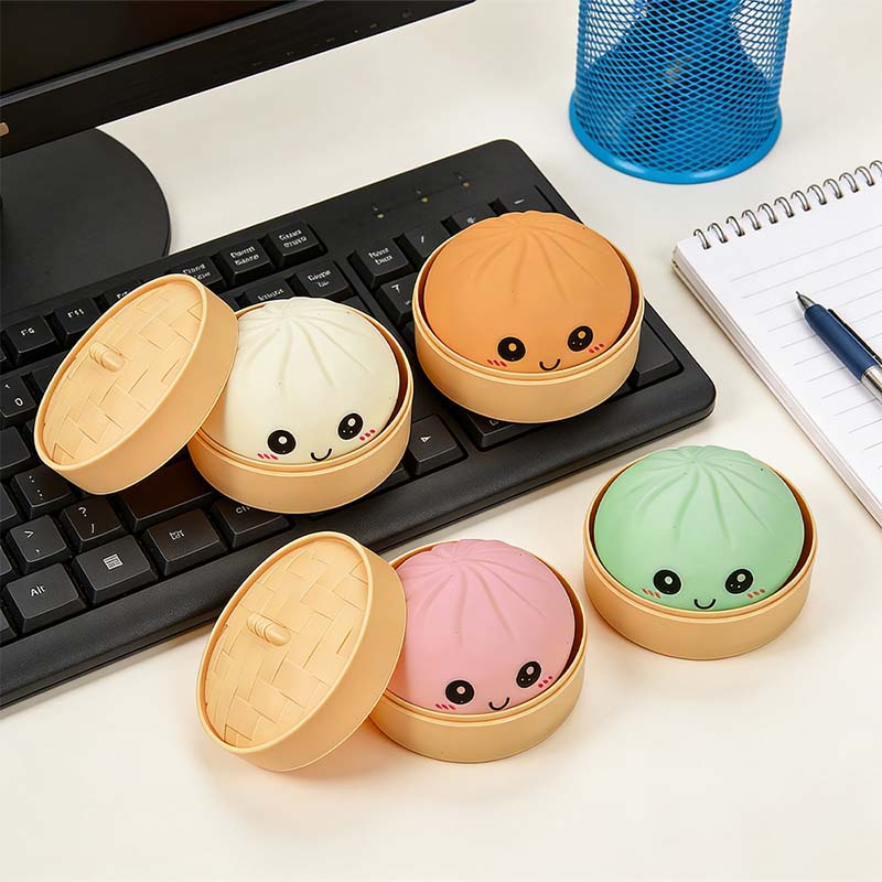 Simulerad Bao Squishy – Stressavlastande Mjukleksak för Kontor och Studier