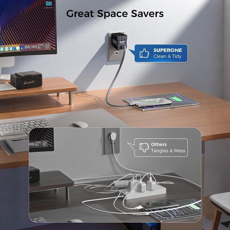 🔥🔥4-i-1 Utdragbar Snabbladdare 120W | USB-C & Lightning | Reseladdare för Alla Enheter