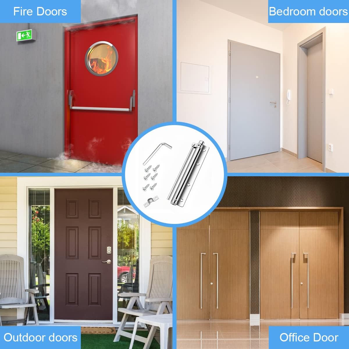 Automatic Door Self-Closing Hinge