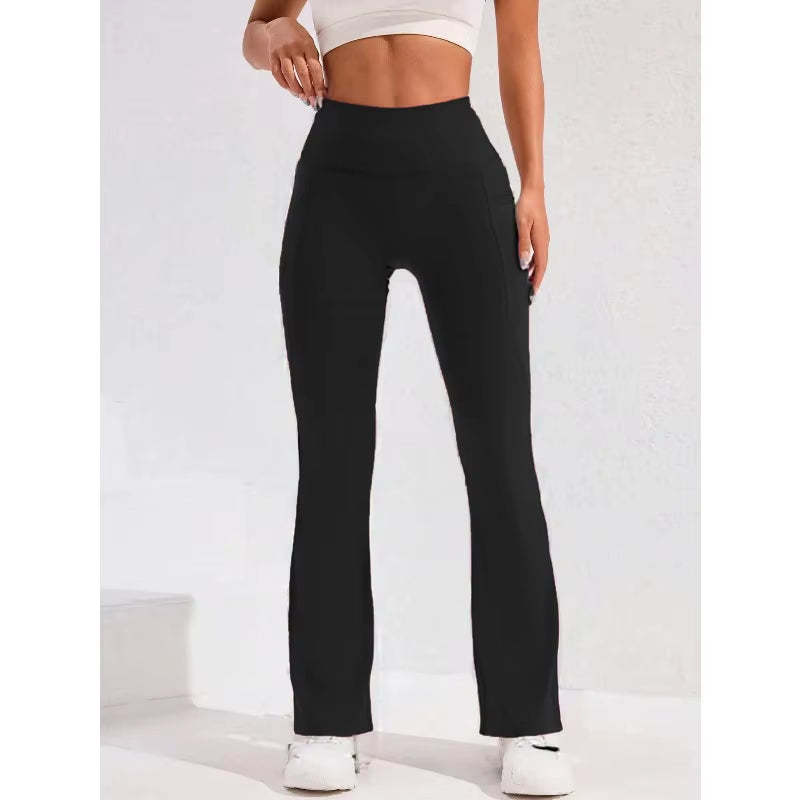 Flared Flattering Fashionable Squatproof Leggings with Pockets