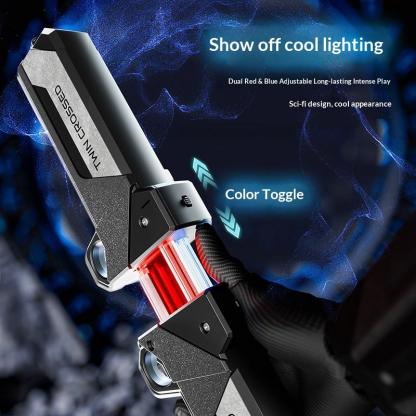 TikTok Popular Double-Edged Telescopic LED Plastic Lightsaber Mini Samurai Sword Role-Playing Weapon High-End Laser Sword Toy