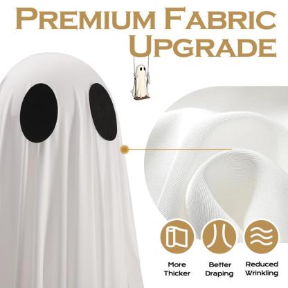 1,5 meter stor hängande gungspöke Halloweendekoration med ljusslingor