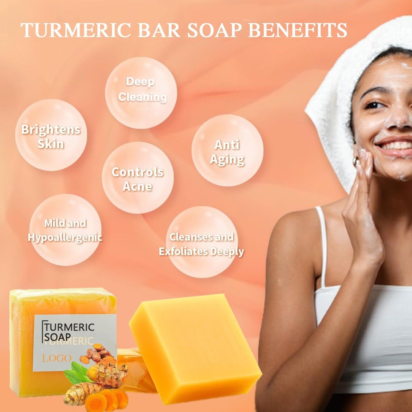 Lemon Turmeric & Kojic Acid Brightening Soap