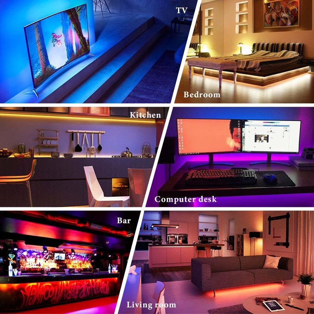 ✨ RGB LED Strip Lights – USB-driven 5050 LED-remsa med fjärrkontroll