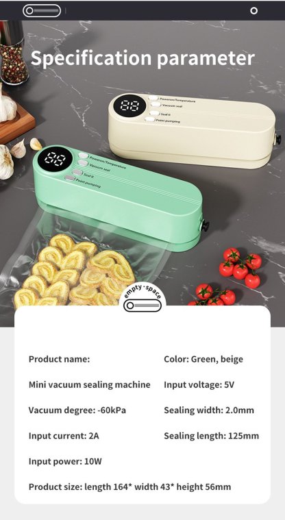 🥗 Keep Your Food Fresh ✨Mini Wireless Vacuum Sealer