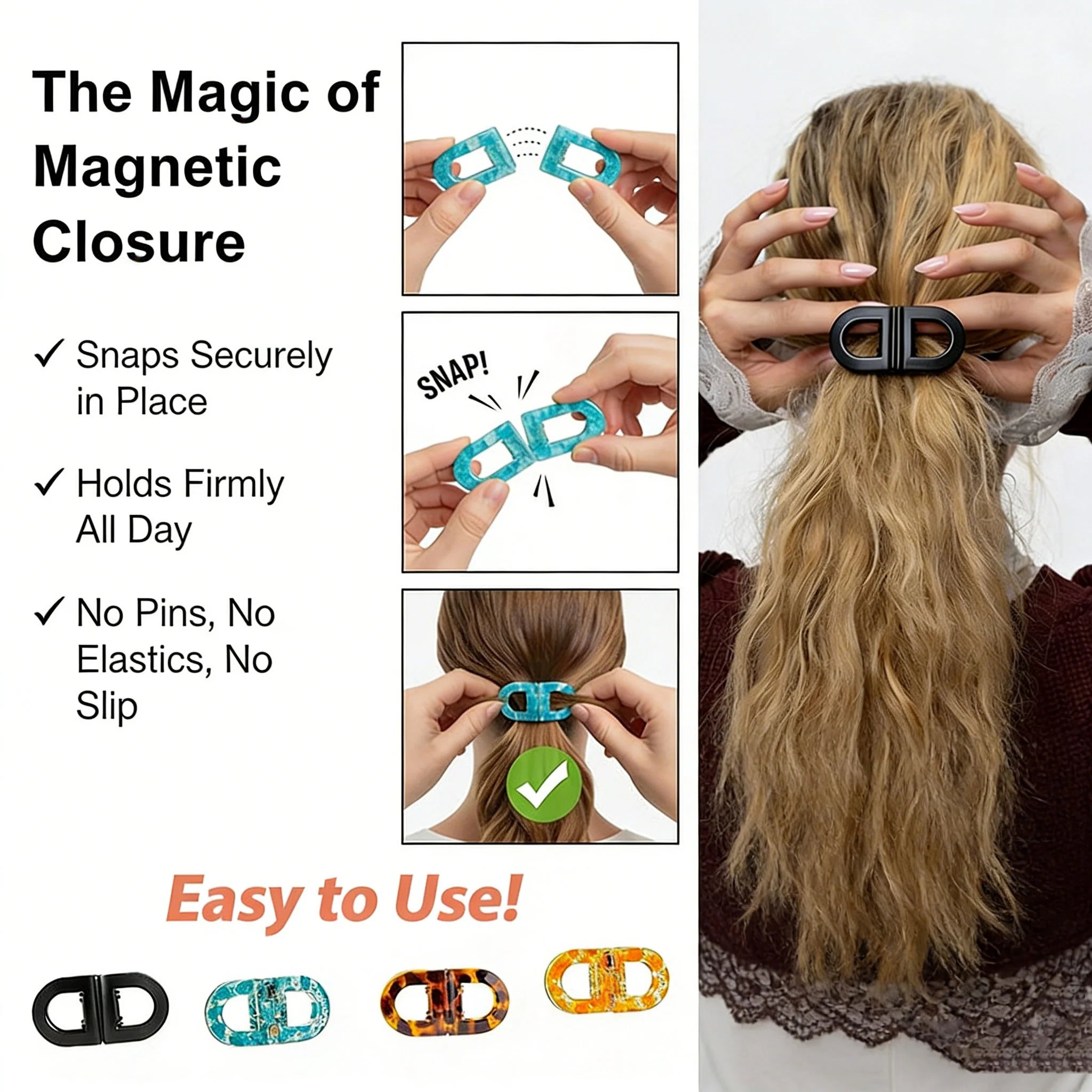 🌟🎀Smart Magnetic Hair Clips – Quick, Secure & Comfortable Hair Styling Solution