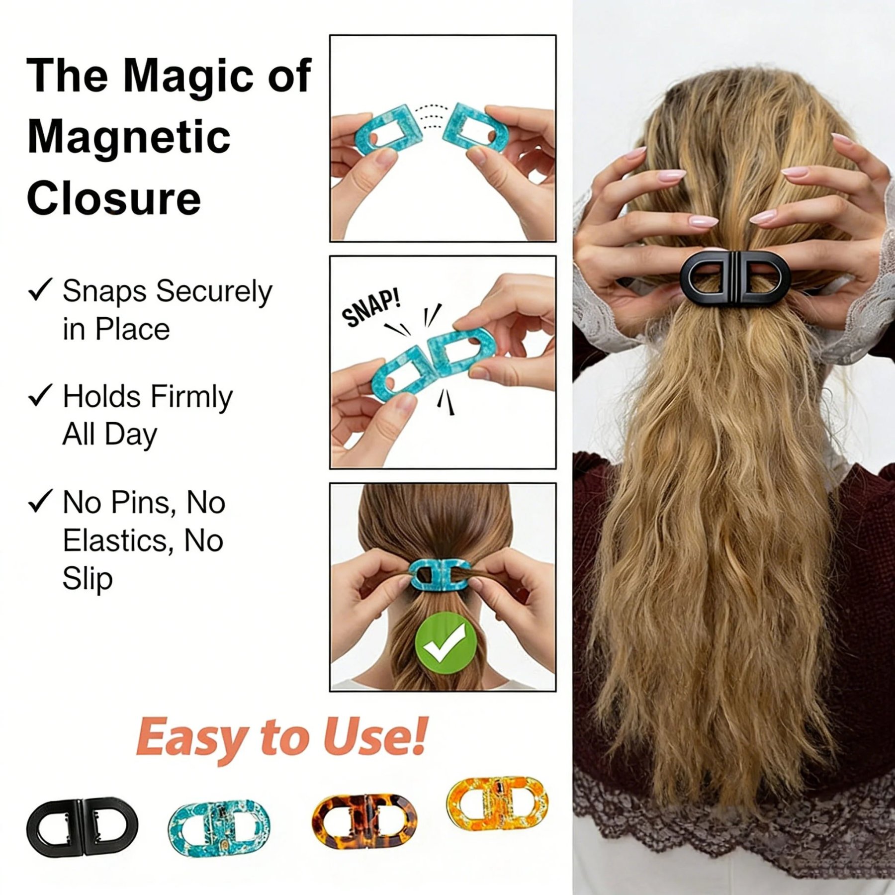 🌟🎀Smart Magnetic Hair Clips – Quick, Secure & Comfortable Hair Styling Solution