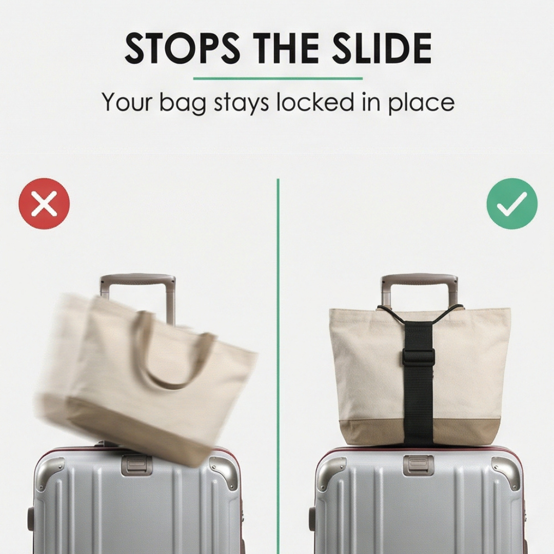🧳 Slipp att väskan glider – Justerbart bagagerem som håller allt på plats!