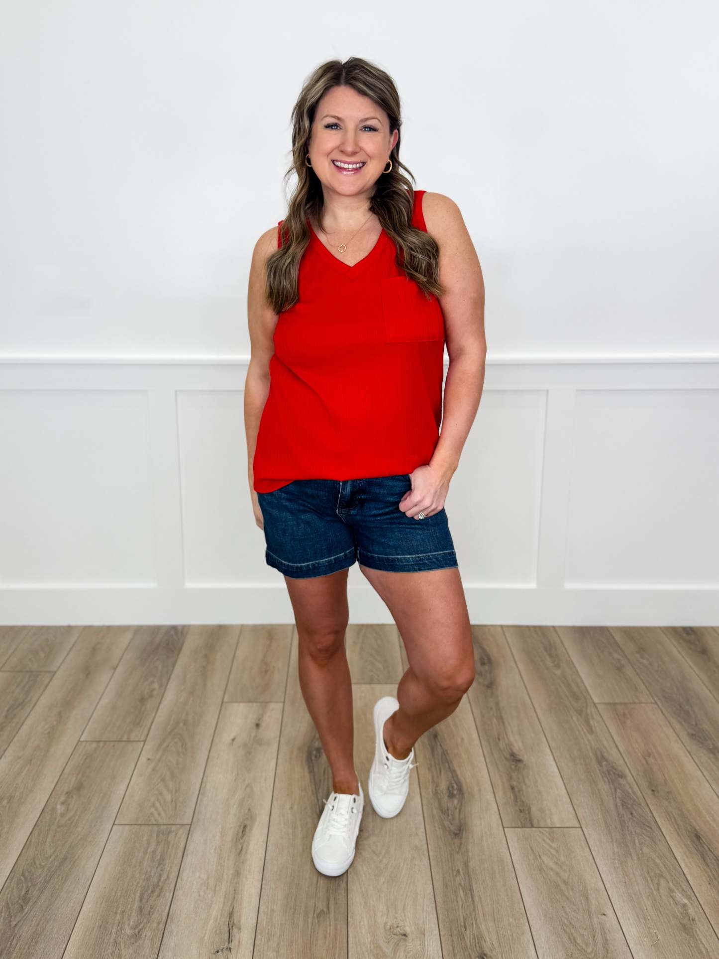 Judy Blue Tiffany Tummy Control Denim Shorts - Dark Wash (Double Button)