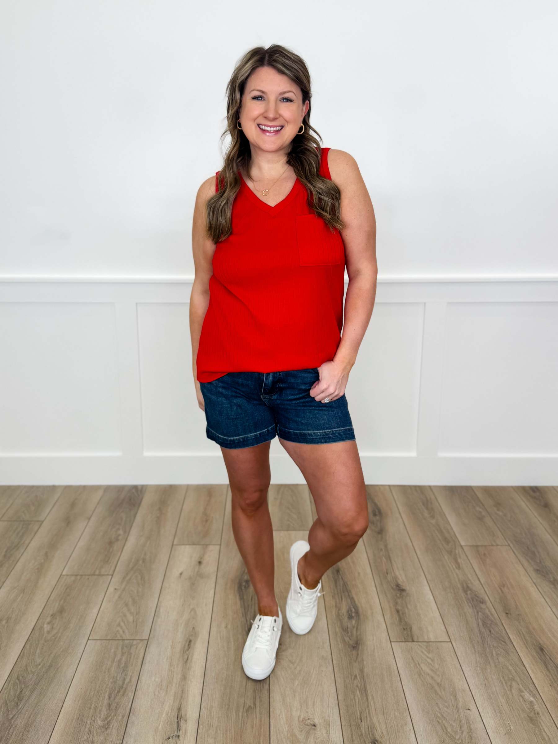 Judy Blue Tiffany Tummy Control Denim Shorts - Dark Wash (Double Button)