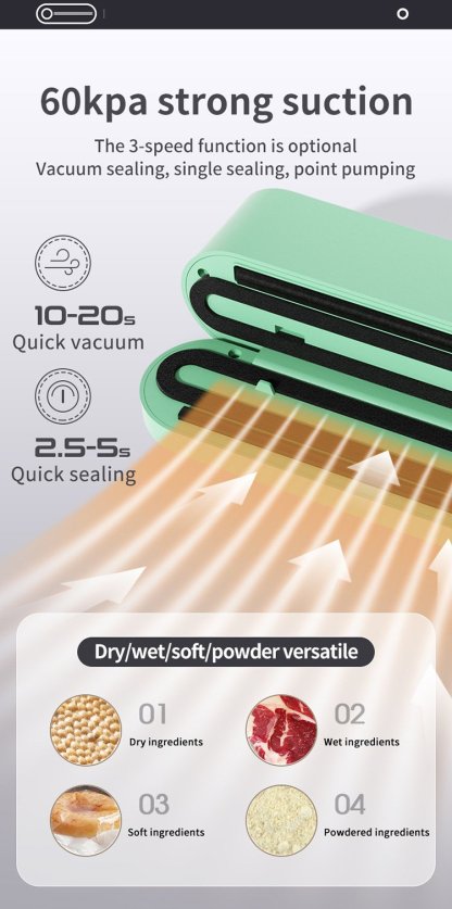 🥗 Keep Your Food Fresh ✨Mini Wireless Vacuum Sealer