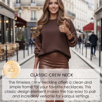 ✨ Elegant Tvådelat Paljettset för Dam – Glans, Komfort & Mångsidig Stil