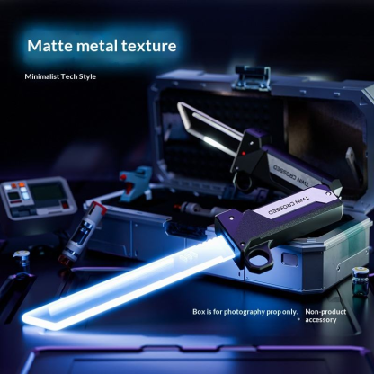 TikTok Popular Double-Edged Telescopic LED Plastic Lightsaber Mini Samurai Sword Role-Playing Weapon High-End Laser Sword Toy