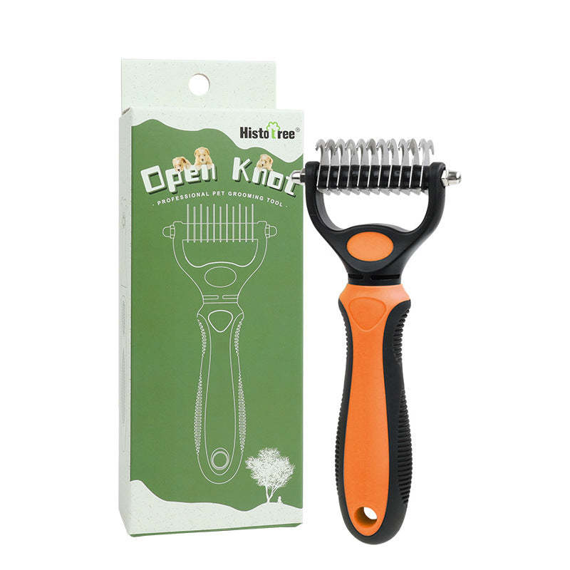 🥳2026 HOT SALE🥳💞50K+ SOLD!🔥💖 50% OFF! Gentle Deshedding Brush for Dogs & Cats – Sharp inner blades cut tangles, rounded tips protect skin. Ergonomic grip, easy to clean. Love the brush, hate the shedding. 🐈🌸