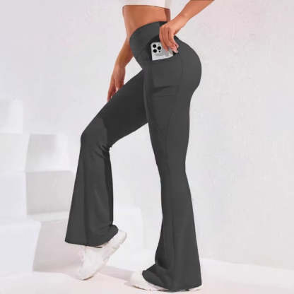 Flared Flattering Fashionable Squatproof Leggings with Pockets