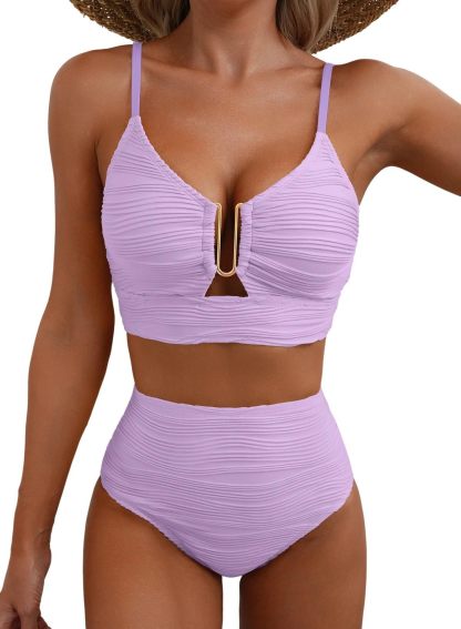 💕 LETZTER TAG AKTION – 50 % RABATT 💕Damen Push-up Bikini mit hohem Bund