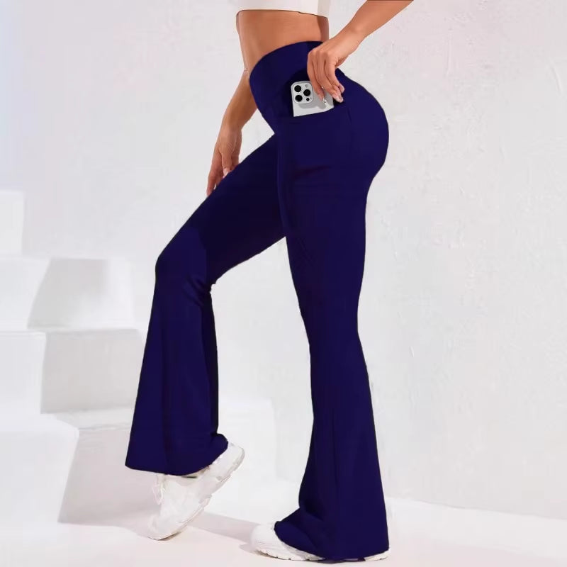 Flared Flattering Fashionable Squatproof Leggings with Pockets