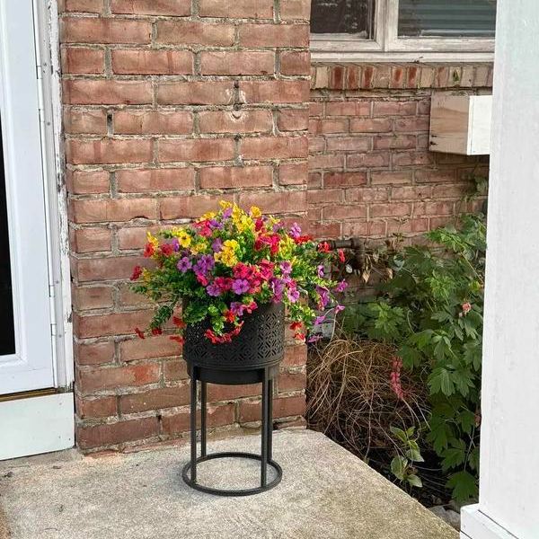 Färgglada UV-resistenta konstgjorda blommor: Konstgjord bukett för hemmafest/trädgårdsdekor