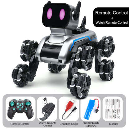 💥Hot Sale Offers🐶Chien robot acrobatique intelligent à huit roues🖤Escalade, transformation, détection de gestes