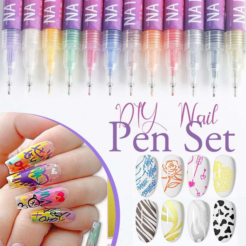 🌈🎁Hot Sale 50 % RABATT⏳🎨12 färger Nail Art Pens Set💅