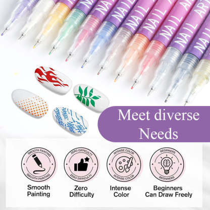 🌈🎁Hot Sale 50 % RABATT⏳🎨12 färger Nail Art Pens Set💅