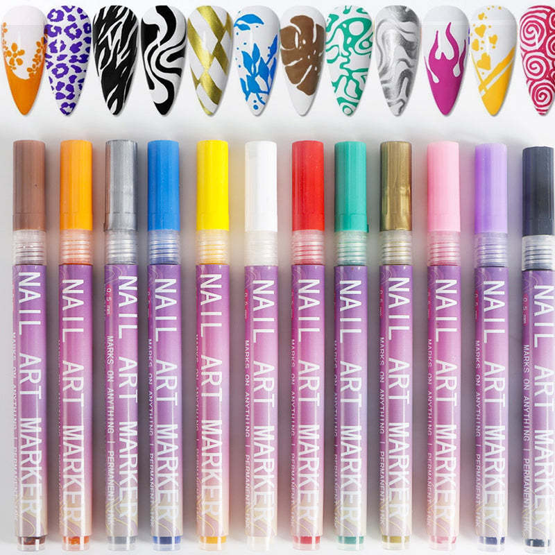 🌈🎁Hot Sale 50 % RABATT⏳🎨12 färger Nail Art Pens Set💅