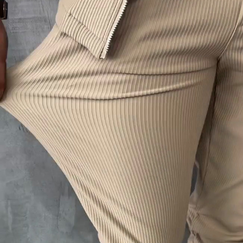 Minimalistisk jacka och byxor för herr, 2-delat set🔥FRI FRAKT